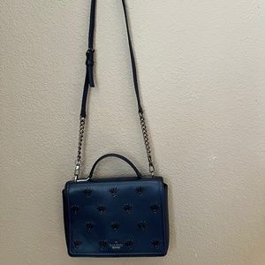 Kate Spade Navy Beaded Leather Crossbody